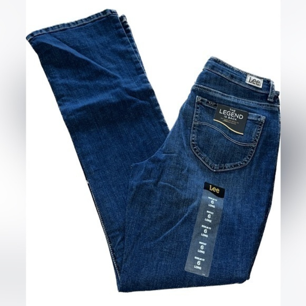 Lee cromwell bootcut medium wash blue denim jeans NWT size 6 Long